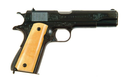 Appraisal: ENGRAVED COLT PRE-WAR GOVERNMENT MODEL SEMI-AUTO PISTOL Cal ACP SN