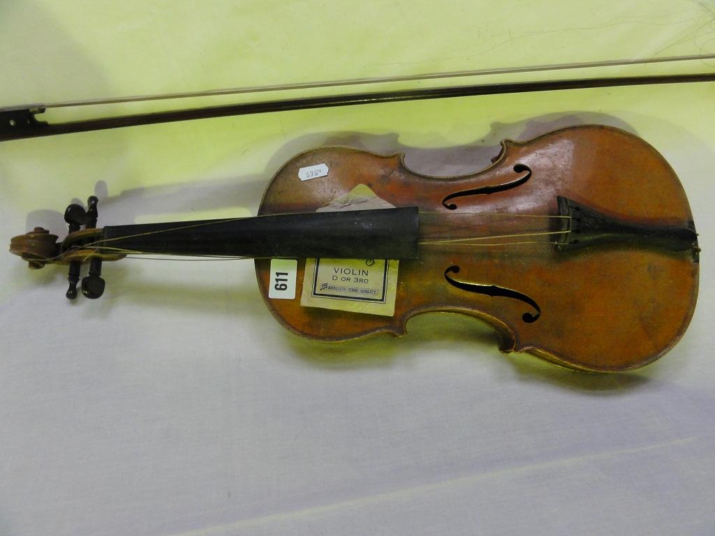 Appraisal: A Baadar Co German violin and bow made in together