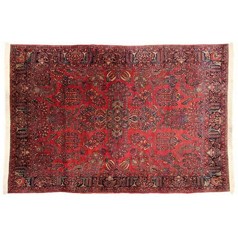 Appraisal: Sarouk Carpet circa the red field with central central medallion