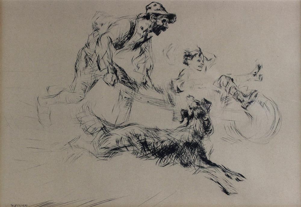 Appraisal: EDMUND BLAMPIED BRITISH - THE JOY RIDE Drypoint x in