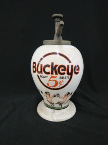 Appraisal: Buckeye Root Beer Soda Fountain Dispenser dancing Pan type figures