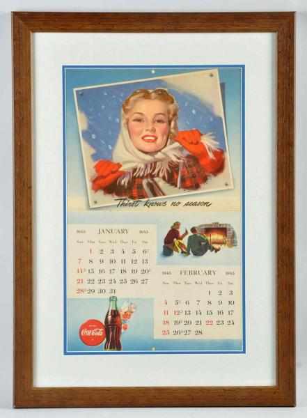 Appraisal: Coca-Cola Calendar Framed and matted under glass Appears to be