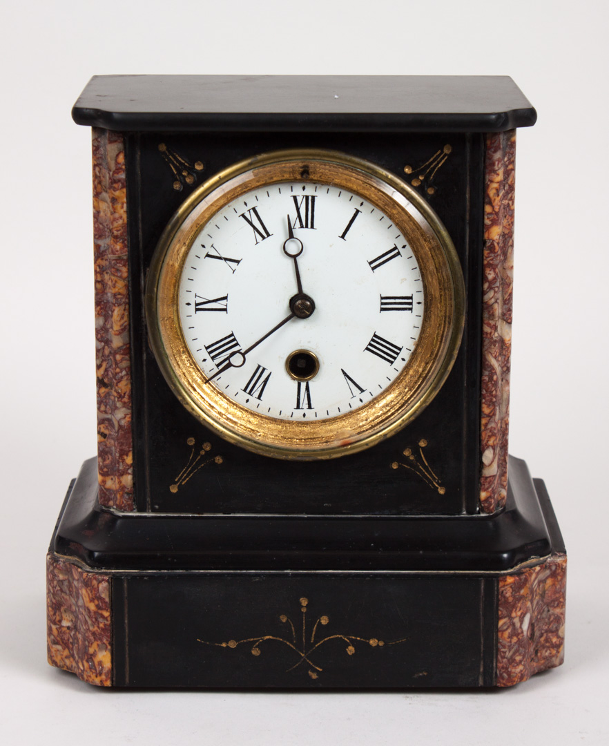 Appraisal: Renaissance Revival marble mantel clock late th century rouge and