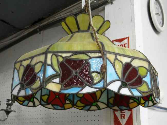 Appraisal: Slag glass hanging shade '' Diameter '' Ht