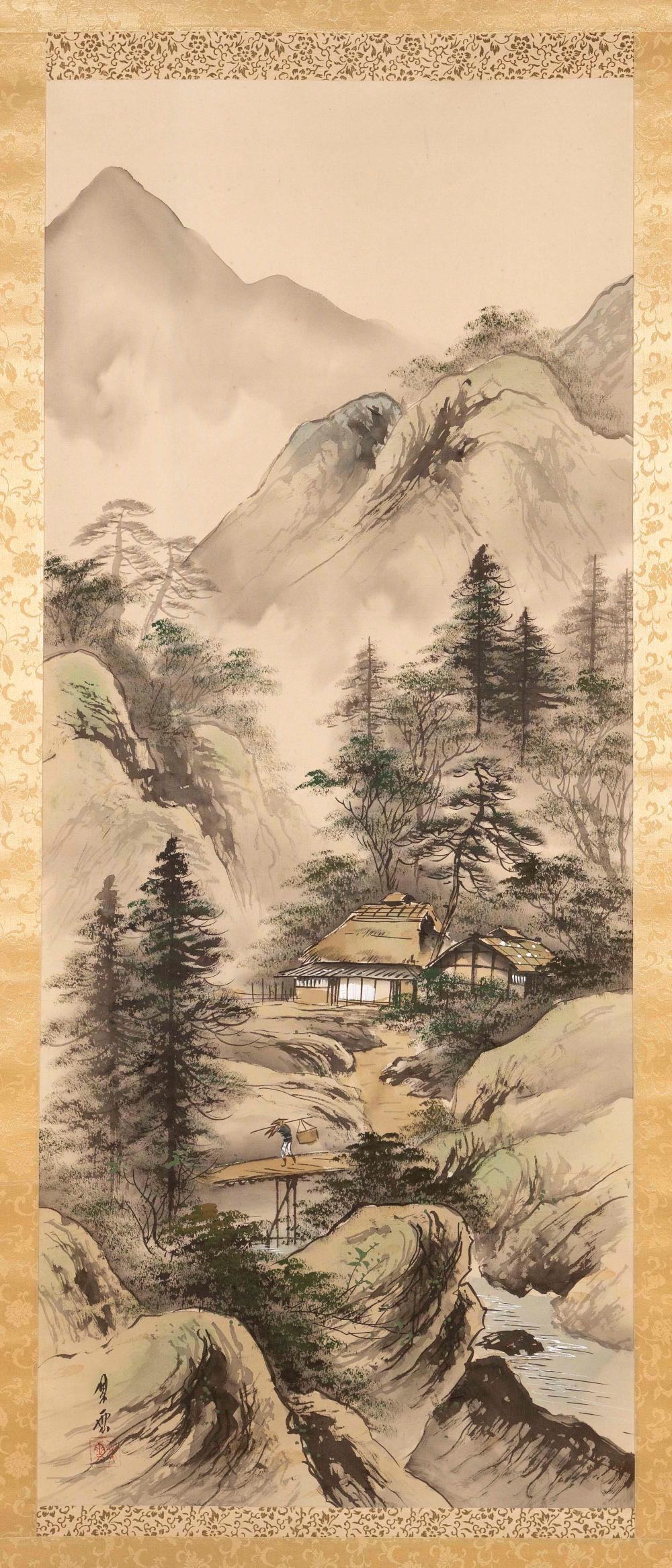 Appraisal: JAPANESE SCROLL PAINTING TH CENTURY ON PAPER X JAPANESE SCROLL