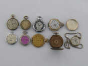 Appraisal: Two s base metal pocket watches each with jewel lever