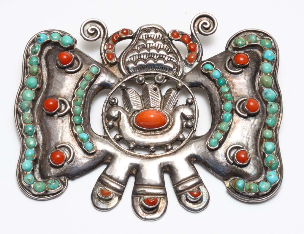 Appraisal: MATILDE POULAT STERLING BROOCH PENDANT Mexico City nd quarter -