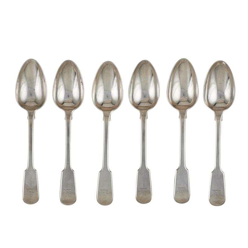 Appraisal: SIX PAUL STORR STERLING SPOONS Condition Report