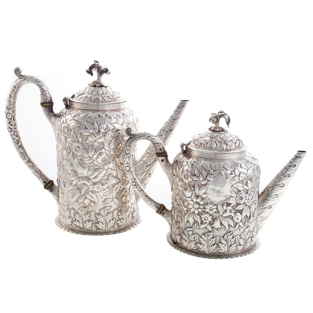 Appraisal: S Kirk Son Coin Silver Coffee and Tea Pot -