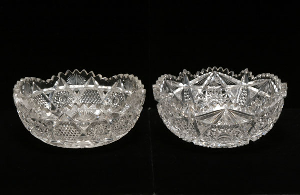 Appraisal: Two brilliant cut glass bowls late th-early th century Diam