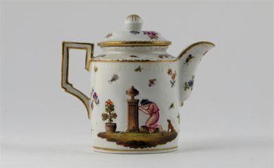 Appraisal: A Continental porcelain teapot and cover decorated with moulded Classical