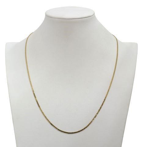 Appraisal: Estate kt yellow gold chain necklace flat s-shaped links spring