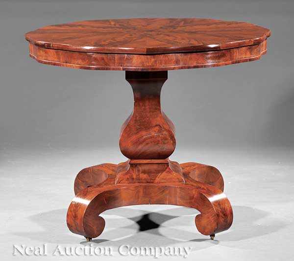 Appraisal: An American Classical Mahogany Center Table c shaped top with