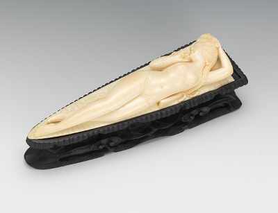 Appraisal: Ivory Doctor's Model with Wooden Base This carved ivory figure