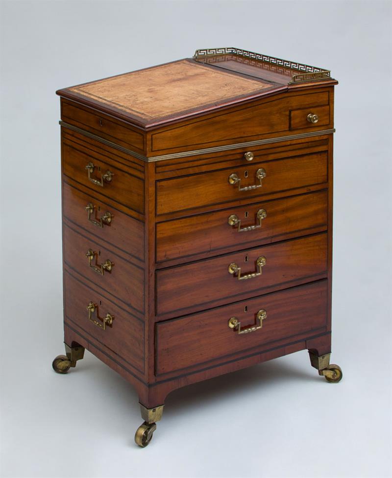 Appraisal: LATE GEORGE III MAHOGANY DAVENPORT x x in Estimate -