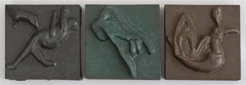 Appraisal: ROBERT GRAHAM - THREE RELIEFS Three bronze plaques - signed