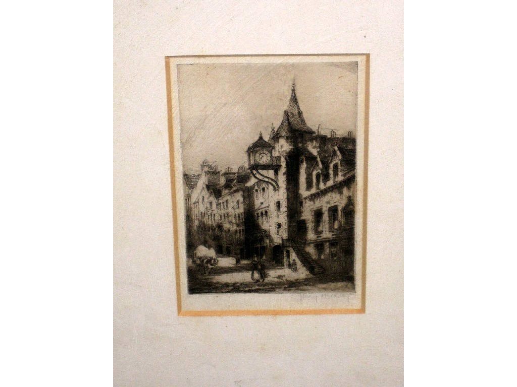 Appraisal: Etching 'The Tollbooth Edinburgh' indistinctly signed in pencil