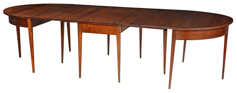 Appraisal: Federal Style Walnut Three Part Dining Table th century walnut