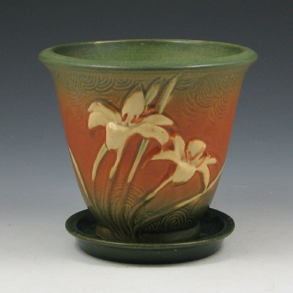 Appraisal: Roseville Zephyr Lily - Flower Pot - Mint Roseville Zephyr