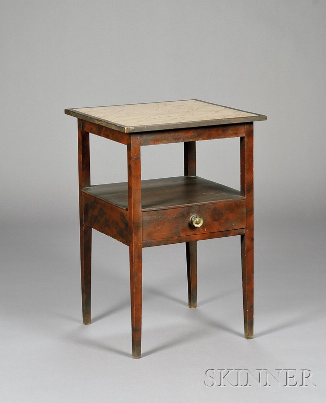 Appraisal: Federal Paint Decorated One-Drawer Stand New England early th century