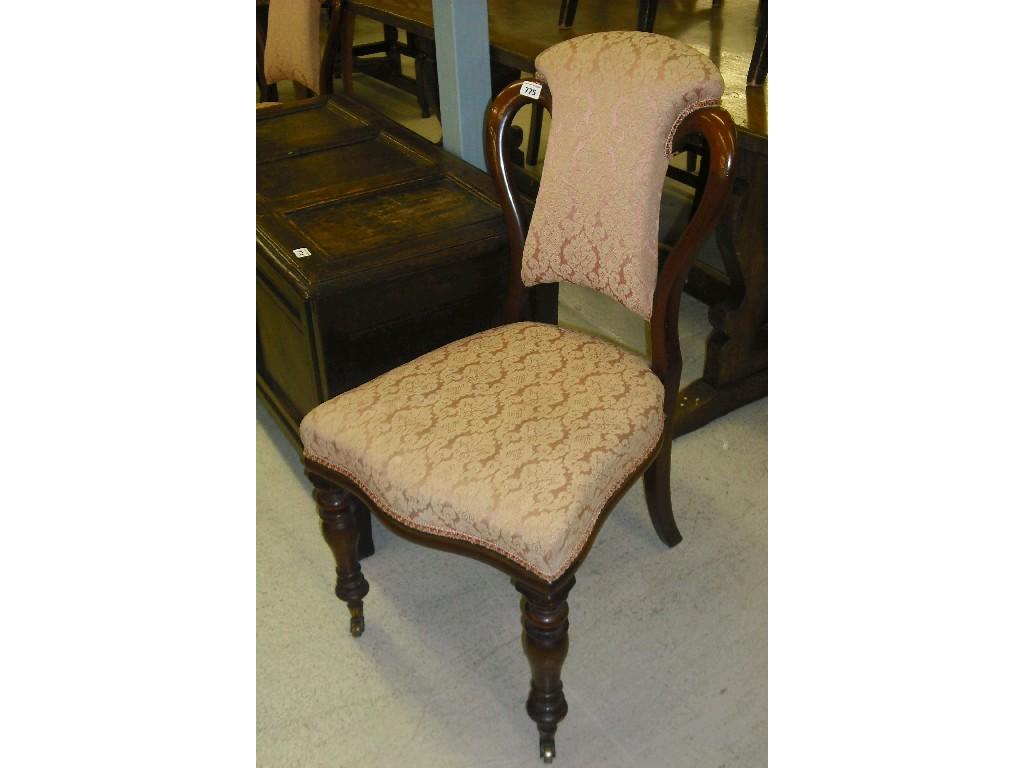 Appraisal: Pair of Victorian mahogany balloon back hall chairs with stylised