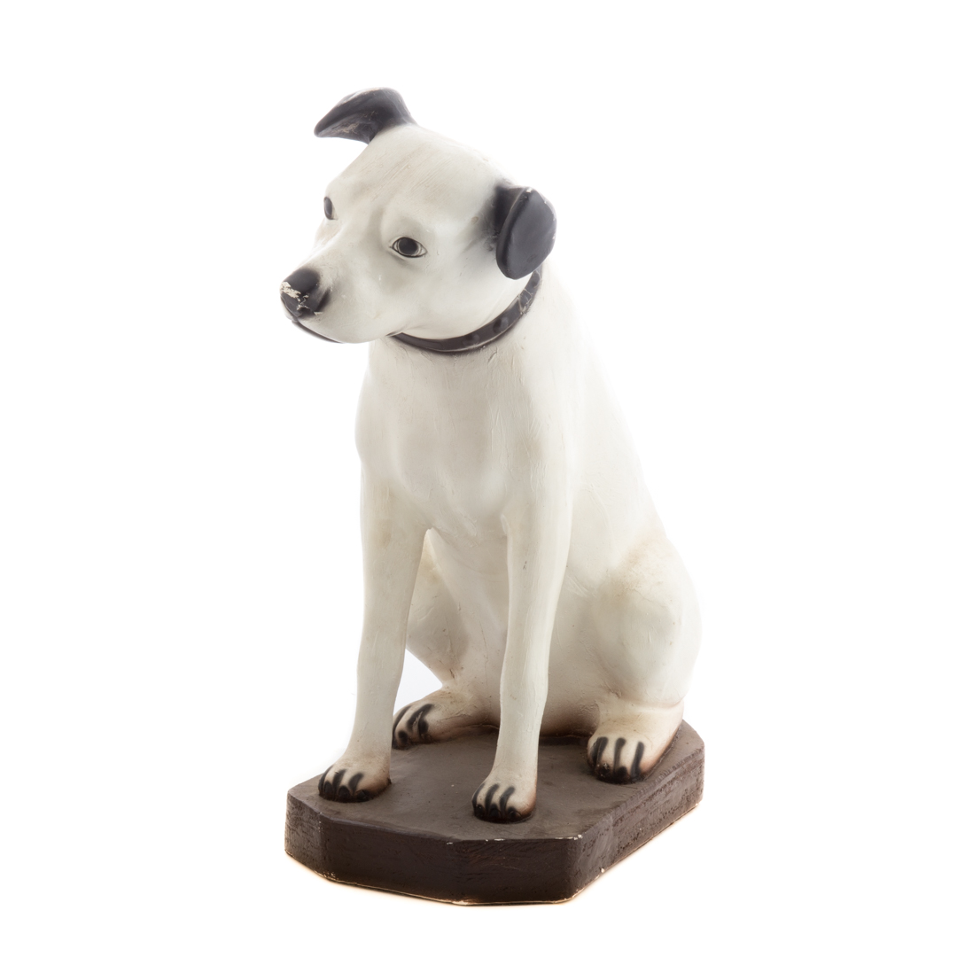 Appraisal: Cast and painted plaster Nipper dog model of Victor's legendary