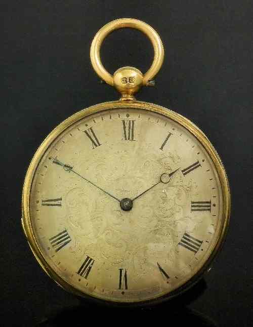 Appraisal: A William IV gentleman's ct gold cased open faced pocket