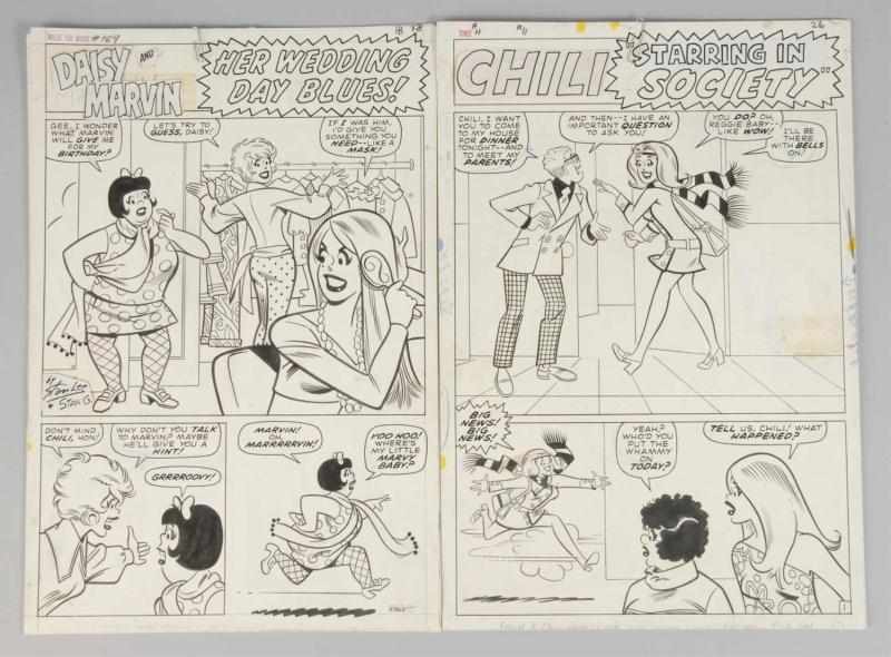 Appraisal: Lot of Archie Family Comic Art Illustrations Description Includes two