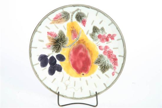 Appraisal: WEDGWOOD MAJOLICA PLATE Fruit and leaf decoration on a basket