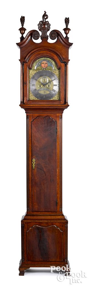 Appraisal: Philadelphia Chippendale walnut tall case clock Philadelphia Chippendale walnut tall