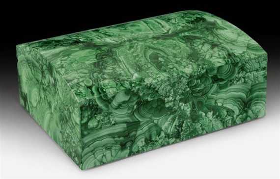 Appraisal: MALACHITE CASKET Russia th century x x cm