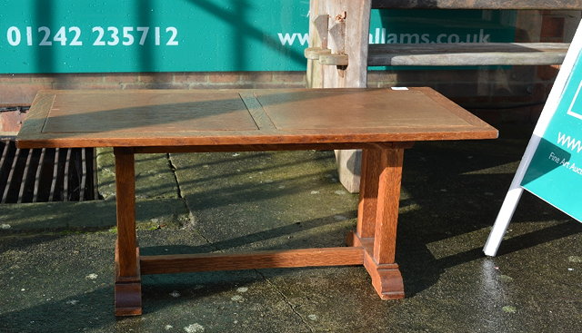 Appraisal: An Arts Crafts oak refectory style coffee tablecirca in the