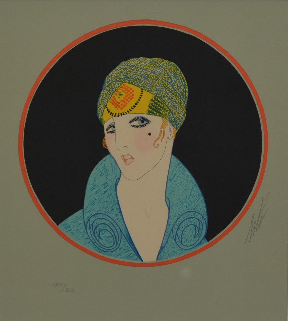 Appraisal: Erte Romain de Tirtoff Russian French - lithograph Yellow Turban