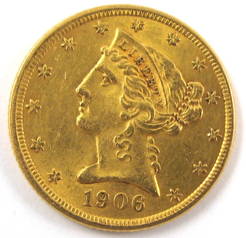 Appraisal: U S FIVE DOLLAR GOLD COIN Liberty head type -S