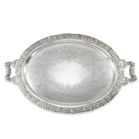 Appraisal: Silver Plated Two-Handled Footed Tray Estimate -