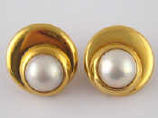 Appraisal: A pair of yellow metal tests carat gold faux pearl