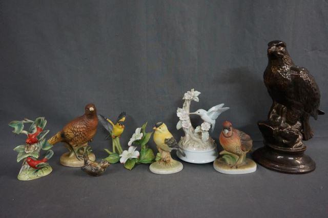 Appraisal: Vintage and Modern Porcelain Bird Figurine Includes ca 's Red