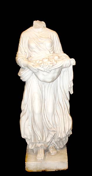 Appraisal: A carved marble fragment of a woman after the antique