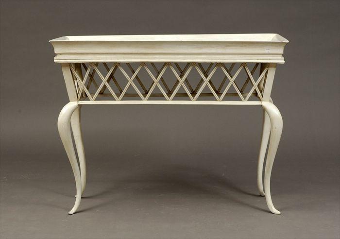 Appraisal: Contemporary White-Painted Latticework Plant Stand x x in