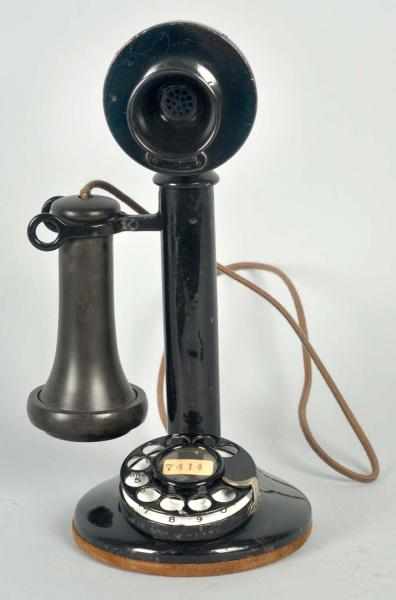 Appraisal: Western Electric AL Dial Candlestick Telephone Circa Black brass AB