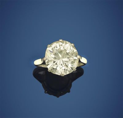 Appraisal: A diamond solitaire ring The circular cut diamond weighs cts