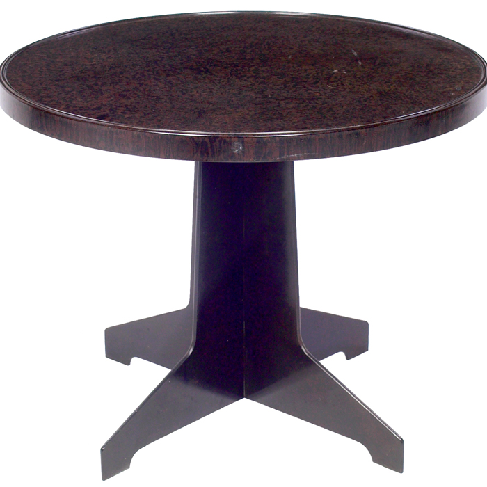 Appraisal: French Bakelite occasional table maker unknown c round brown and