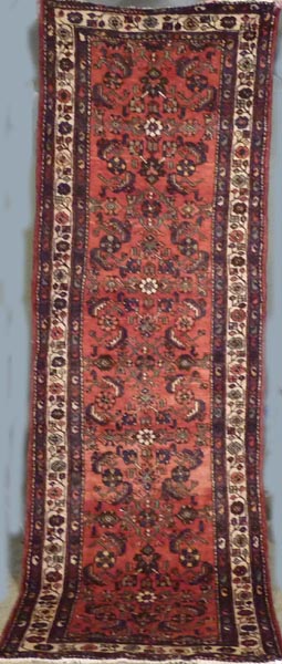 Appraisal: Persian Hamadan Runner hand knotted wool mid th century Size