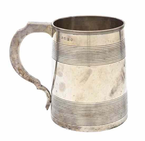 Appraisal: An English Silver Mug Stephen Adams II London of tapering