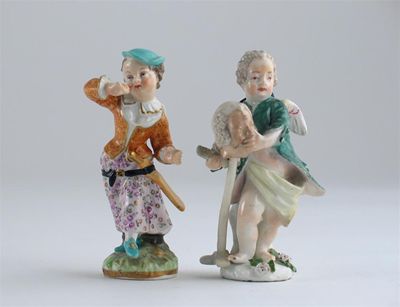 Appraisal: A Meissen figure of Cupid in disguise as a wig-maker