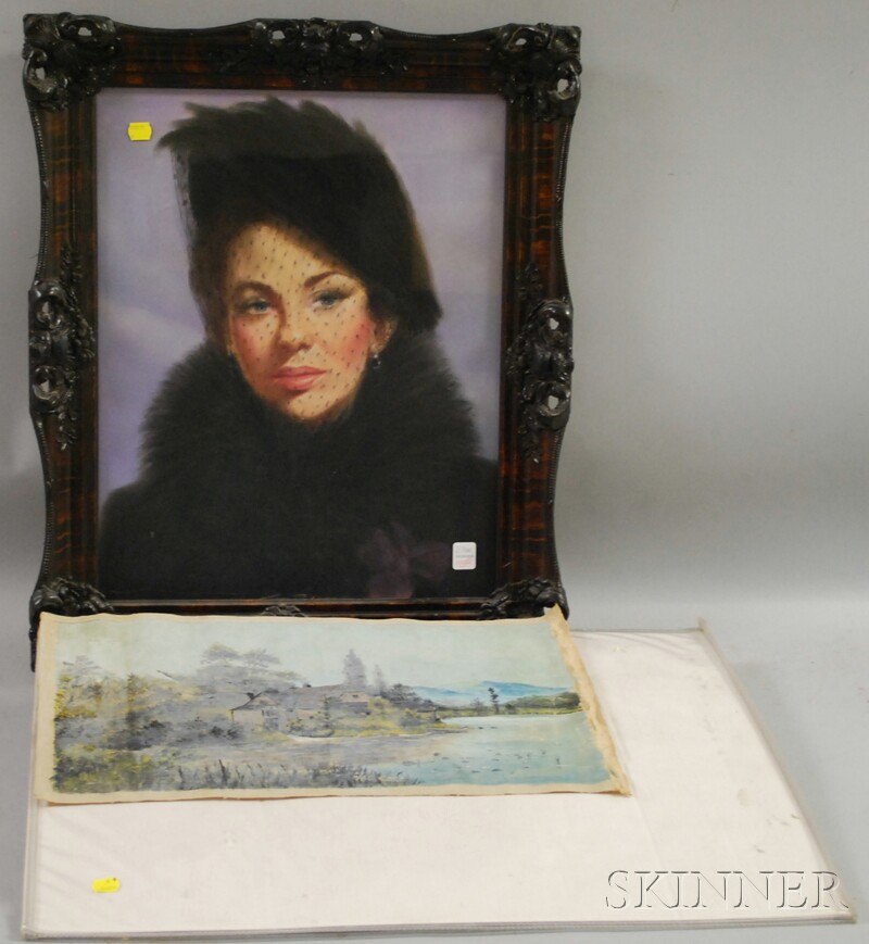 Appraisal: Two Works Tom Dodson American th Century Portrait of Ruth