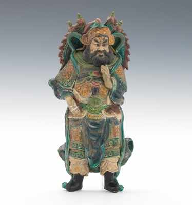 Appraisal: A Chinese Ceramic Roof Tile Figure Ceramic roof tile depicting