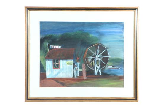 Appraisal: CLAMS SHACK BY REGINALD LESLIE GROOMS CINCINNATI - Gouache on