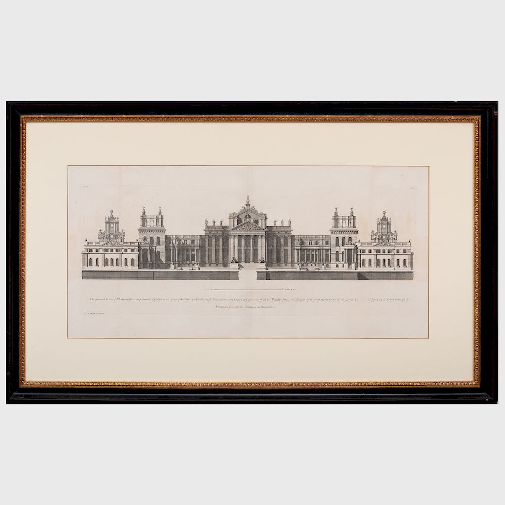 Appraisal: English School The General Front of Blenheim Castle Engraving in