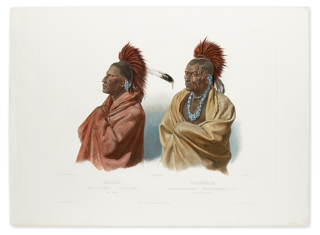 Appraisal: BODMER KARL Massika Saki Indian Wakusasse Musquake Indian Tableau Hand-colored